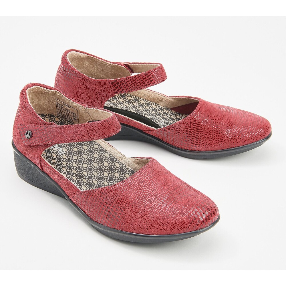 New Revere Osaka Adjustable Leather Mary Janes Shoes Cherry Lizard Print Size 6